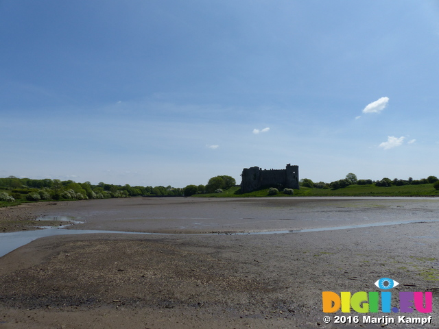 FZ029431 Carew Castle from mud of tidal river